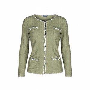 Frost Textured Button Front Cardigan Crystal Buttons Boho Cottagecore Soft Girl